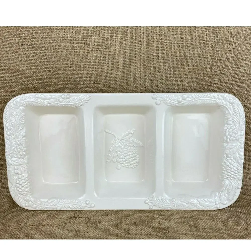 Sur La Table Pinecone Divided Serving Tray Holiday Decor